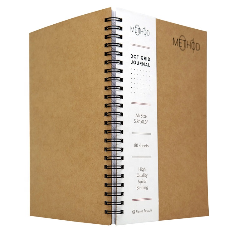 Custom Eco Kraft Paper Cover Spiral Notebook